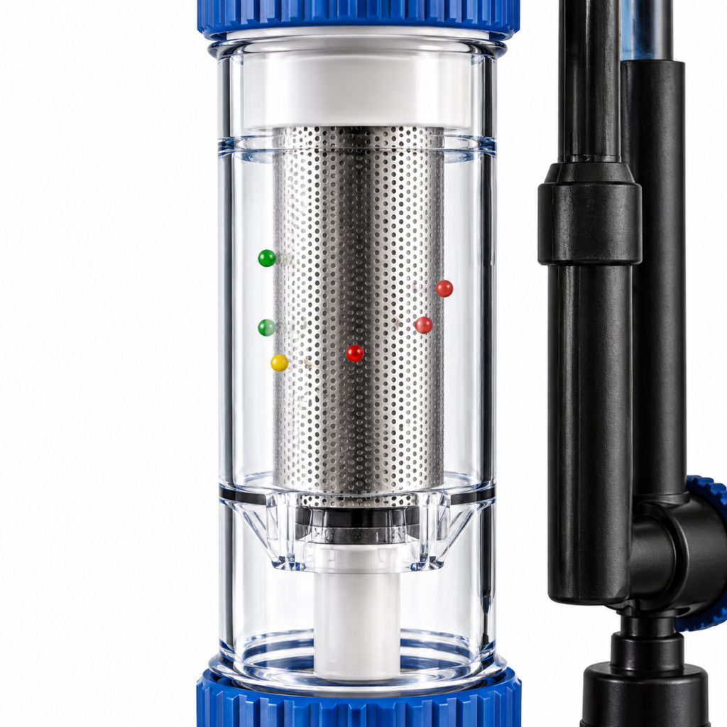 Stainless steel separator mesh and coloured indicator beads